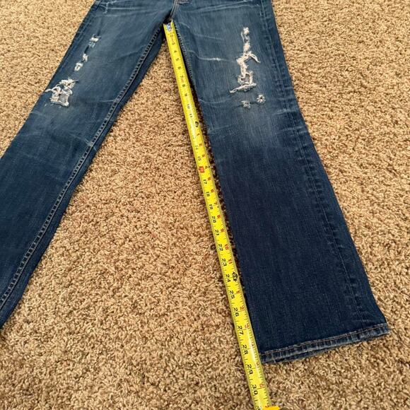 Big Star Womens Sz.26R Blue Denim Nina Low Rise Straight Distressed Cowgirl Jean - Picture 7 of 7